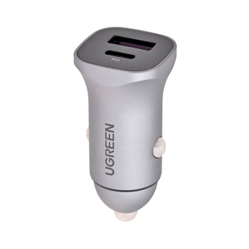 Ugreen ładowarka samochodowa USB Typ C / USB 24W Power Delivery Quick Charge szary (30780)