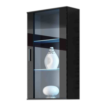 Witryna wisząca SOHO czarny/ czarny połysk