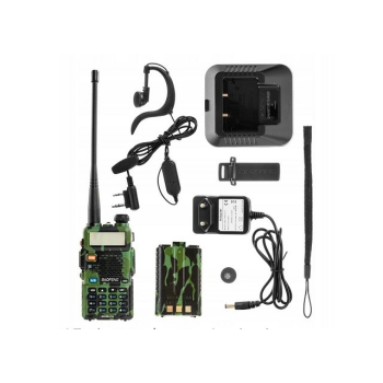 Krótkofalówka Baofeng UV-5R HTQ 1800mAh Camo, Radiotelefon Walkie Talkie Skaner Kamuflaż