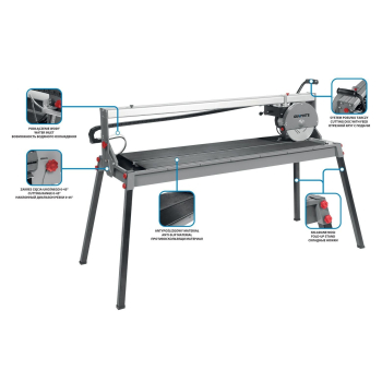 Przecinarka do glazury 1500W Graphite 250x25, rozmiar stołu 1230x460, zakres cięcia 1200mm