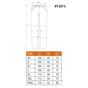 Spodnie robocze PREMIUM, 100% bawełna, ripstop, rozmiar L