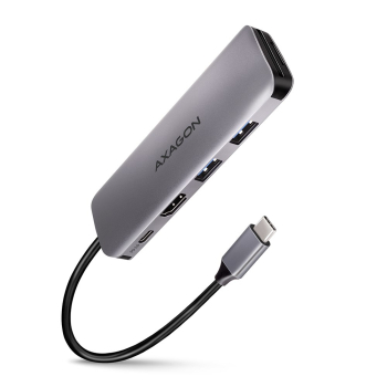 Axagon HMC-5 stacja dokująca Przewodowa USB 3.2 Gen 1 (3.1 Gen 1) Type-C Szary