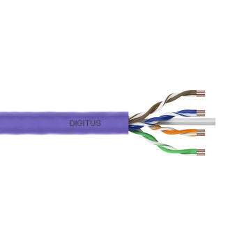 Kabel instalacyjny DIGITUS kat.6, U/UTP, Eca, AWG 23/1, LSOH, 100m, fioletowy