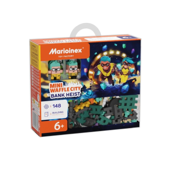 MARIOINEX Klocki Mini Waffle City Napad na bank, 148 elementów