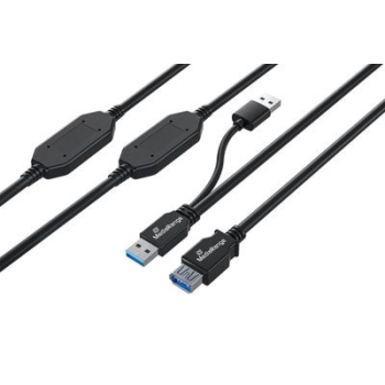 MediaRange Aktives USB-VerlĂ¤ngerungskabel, USB 3.0, 15m, sw