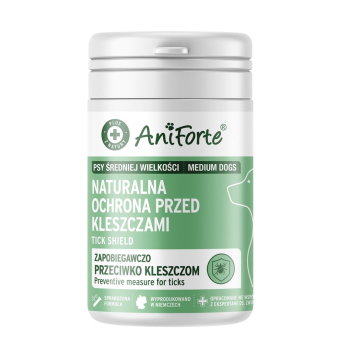 AniForte NATURALNA OCHRONA PRZED KLESZCZAMI  – KAPSUŁKI DLA ŚREDNICH  PSÓW 60szt