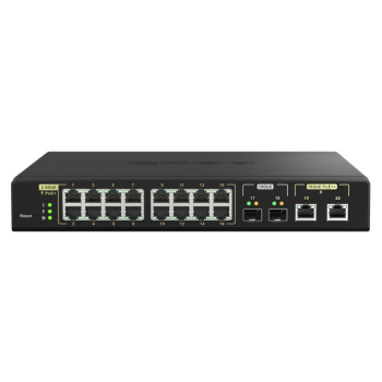 Qnap QSW-M2116P-2T2S, 16x 2.5GbE, 2x 10GbE SFP+, 2x 10GbE RJ45, Max PoE to 280W, managed switch