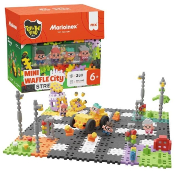 Klocki konstrukcyjne Marioinex Mini Waffle - City: Ulica, 280 elementów