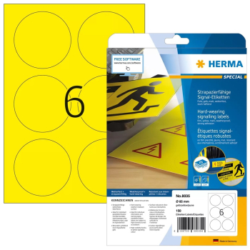 HERMA 8035 etykiet do nadruku Żółty Samoprzylepne etykiety do drukowania