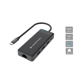 CONCEPTRONIC  7-1 Dock USB-C->2xHDMI/3xUSB-A/GbE/+   25cm gr