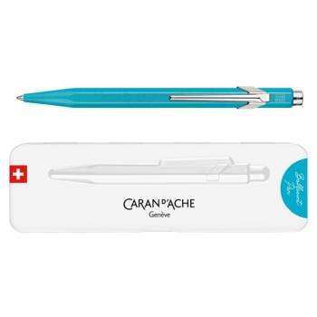 Caran d’Ache Długopis szwajcarski 849 Colormat-X, kolor turkusowy w pudełku Slimpack.
