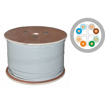 Alantec Kabel U/UTP kat.6, sieciowy, LSOH, B2ca "FireHardy" 4x2x23 AWG, 1Gb/s (10Gb/s do 55m), 450 MHz, szary, 500m (KIU6LSOH500B)