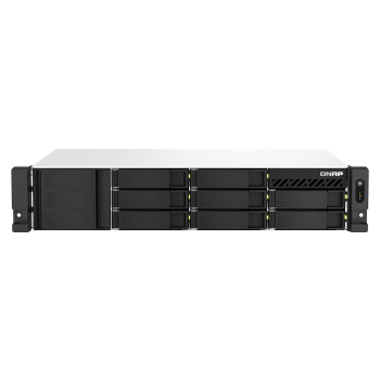 Qnap TS-864eU-8G, 2U, 8 x 2.5"/3.5" SATA, Intel Celeron N5095 4C/4T, 8 GB DDR4 onboard not expandable, 2 x 2.5GbE, Single PSU (not upgradeable to RP)