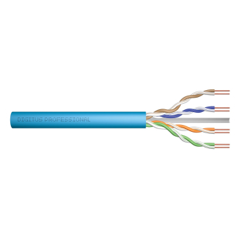 Kabel instalacyjny DIGITUS kat.6A, U/UTP, Eca, AWG 23/1, LSOH, 305m, niebieski, karton