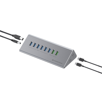 CONCEPTRONIC 10-portowy koncentrator USB-A3.0/-C Adapter -> 6xA3.0+m.Netz. Gr