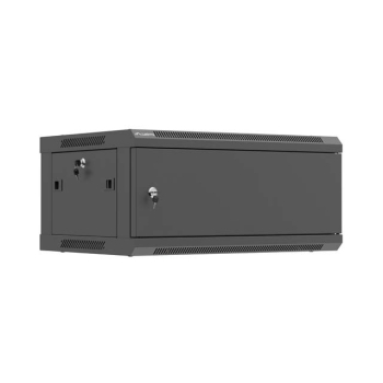 LANBERG SZAFA INSTALACYJNA RACK WISZĄCA 19" 4U 600X450 CZARNA DRZWI METALOWE (FLAT PACK)