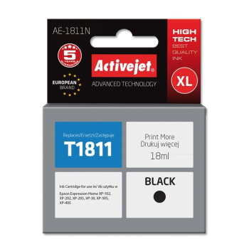 Activejet AE-1811N Tusz (zamiennik Epson 18XL T1811; Supreme; 18 ml; czarny)