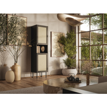 Witryna JUTA 50x39,5x190 czarny + linol calabria