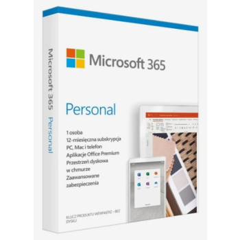 Microsoft 365 Personal PL (1 osoba.; 5 urządzeń ; 12 miesięcy; wersja fizyczna; Polska) (EP2-32454)