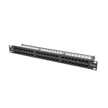Patch panel Lanberg PPU5-1048-B (1U; 19"; kat. 5e; 48xRJ-45)