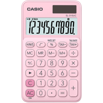 CASIO KALKULATOR KIESZONKOWY SL-310UC PK RÓŻOWY, 10 CYFROWY WYŚWIETLACZ