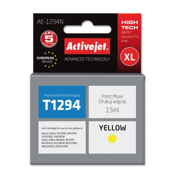 Activejet AE-1294N Tusz (zamiennik Epson T1294; Supreme; 15 ml; żółty)