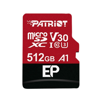 Karta pamięci z adapterem Patriot Memory EP Pro PEF512GEP31MCX (512GB; Class 10, Class A1, Class U3, V30; Adapter, Karta pamięci)
