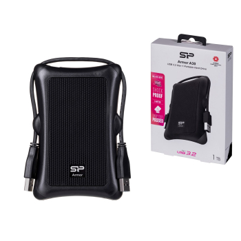 Dysk zewnętrzny HDD Silicon Power Armor A30 (1TB; 2.5"; USB 3.2; 5400 obr/min; Black; SP010TBPHDA30S3A)