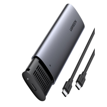 Ugreen kieszeń na dysk SSD M.2 obudowa dysku USB 3.2 Gen 2 (SuperSpeed USB 10 Gbps) + kabel USB Typ C 0,5m szary (CM400 10902)