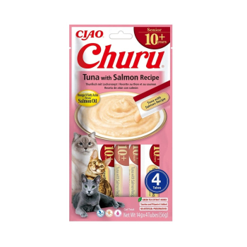 INABA CAT CHURU SENIOR TUNA WITH SALMON przysmak dla kota 4x14g (56g)
