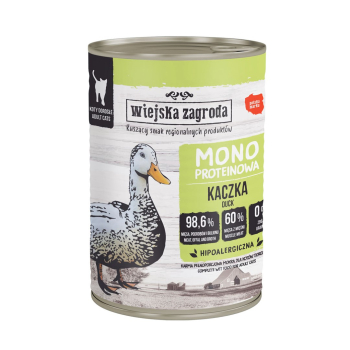 Wiejska Zagroda - Monobiałkowa Kaczka - dorosły- Mokra karma dla kota  - 400g