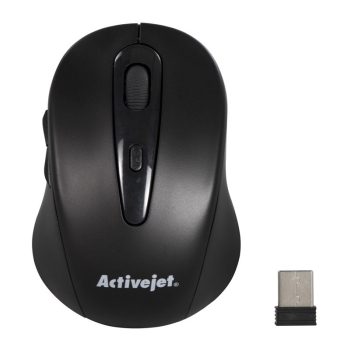 Activejet AMY-213 Mysz bezprzewodowa USB (optyczna; 1600 DPI; kolor czarny)