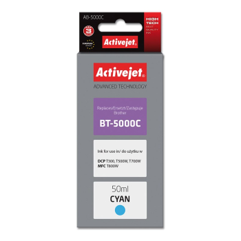 Activejet AB-5000C Tusz Buteleczka z atramentem (zamiennik Brother BT-5000C; Supreme; 50 ml; 5000 str., niebieski)
