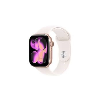 Zegarek Apple Watch Series 11 GPS 46mm Rose Gold Aluminium Case z opaską Light Blush Sport - M/L