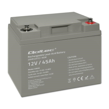 Qoltec Akumulator AGM  | 12V | 45Ah | max 540A