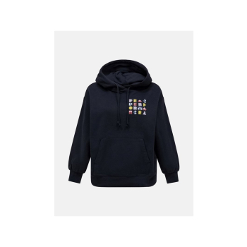 Bluza damska PEAK PERFORMANCE W Terry Graphic Hood kolor czarny - L