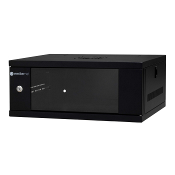 EMITERNET Szafa wisząca lekka niedzielona 19'' 4U, drzwi blacha/szkło, 550×450×230mm szer./gł./wys. EM/SH02B5404-08