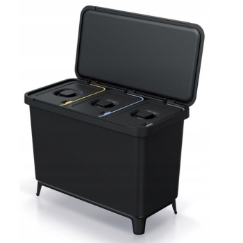 KEDEN KOSZ NA ŚMIECI SYSTEMA 3x10L - CZARNY RECYKLING