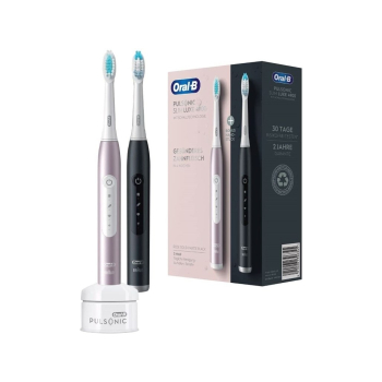 Szczoteczka elektryczna BRAUN Pulsonic Slim Luxe 4900 srebrno/różowa z 2 uchwytami