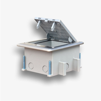 Box podłogowy 6M IP66 - puszka podłogowa do montażu gniazd standardu 22,5x45 mm (45x45 mm) uchylna
