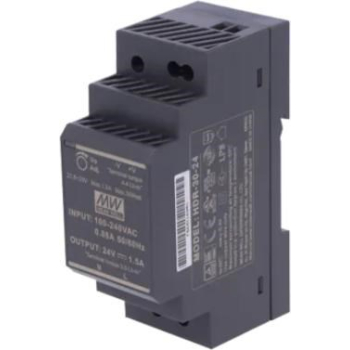Przewodowy zasilacz 24v dc 30w na szynę din czarny ZS-24/30 Tech Sterowniki