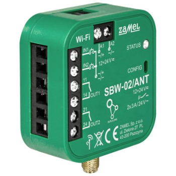 Inteligentny sterownik bram i drzwi SBW-02/ANT Wi-Fi, 12-24 V AC/DC ZAMEL