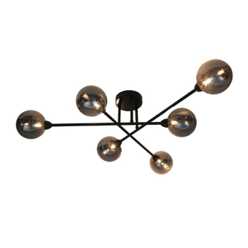 CEILING LIGHT BORA 6XG9 BLACK/SMOKY