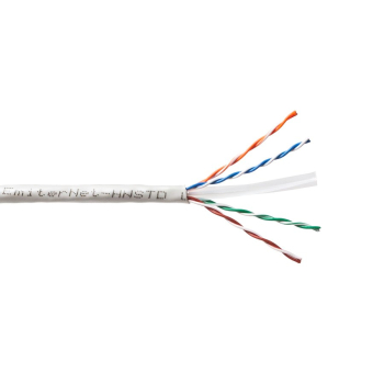 Kabel Emiter Net UTP (U/UTP) kat.6 450MHz, drut, standard, PVC, szary