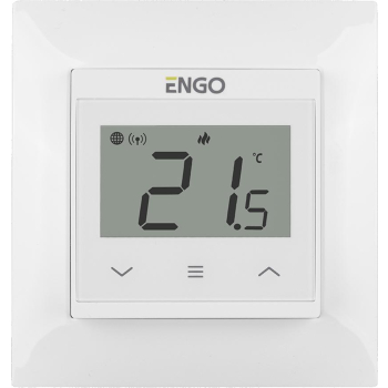 Regulator temperatury ENGO Controls E55-W do ramki 55x55, 230V, biały, Internetowy, Wi-Fi