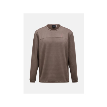 Bluza mÄ™ska PEAK PERFORMANCE M Trail Polartec Power Grid Crew kolor brÄ…zowy - XL
