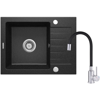 Zlewozmywak granitowy z baterią 1-komorowy z ociekaczem ZQZC211A 5907650835516