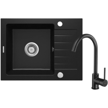 Zlewozmywak granitowy z baterią 1-komorowy z ociekaczem ZQZAN11A 5907650876892