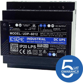ZASILACZ IMPULSOWY BUFOROWY NA SZYNĘ DIN ESPE UDP-6012 12 V 60 W 5 A