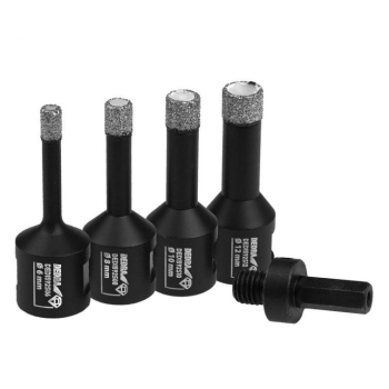 Zestaw koronek diamentowych vacuum brazed 6,8,10,12mm + adapter